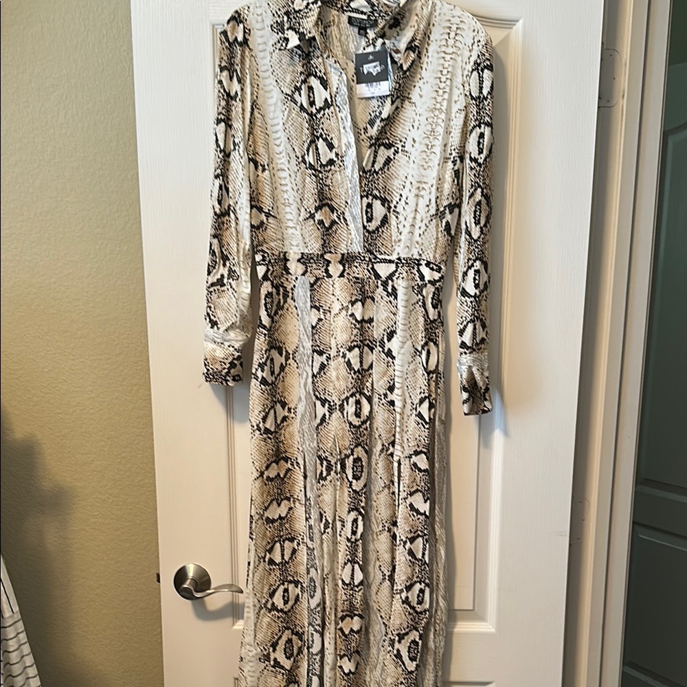 Topshop Beige and Black Snakeskin Dress NWT!